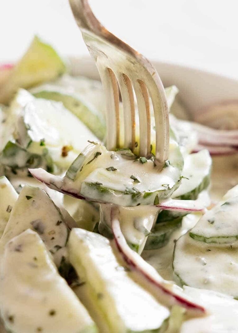 Creamy Cucumber Salad with Lemon Yogurt Dressing Recipe