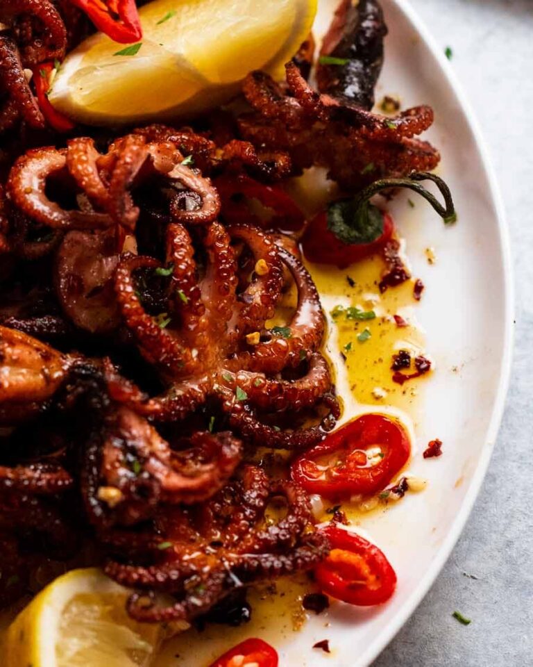 Crispy marinated baby octopus Recipe
