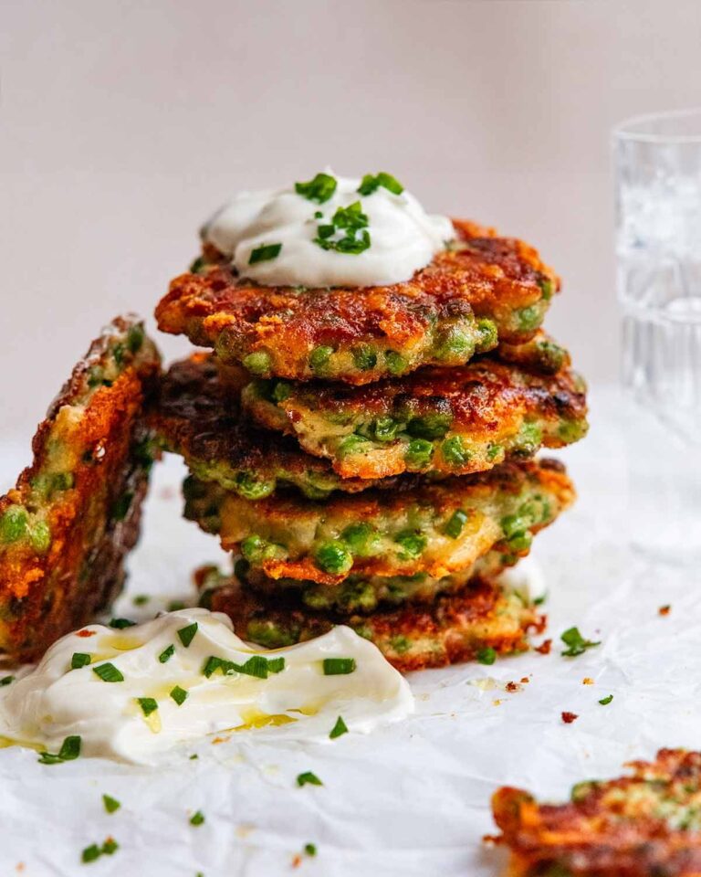Crispy pea fritters – great emergency meal! Recipe