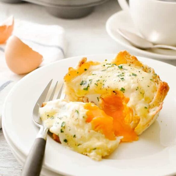 Muffin Tin Breakfast – Croque Madame Toastie Cups Recipe