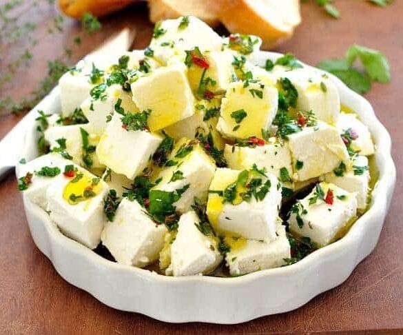 Feta Marinated with Herbs and Chilli Recipe