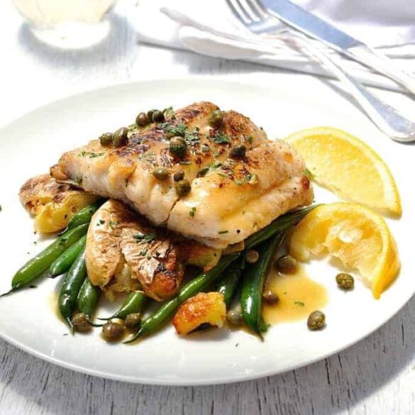Fish Piccata With Crispy Smashed Potatoes (15 Minute Meal) Recipe