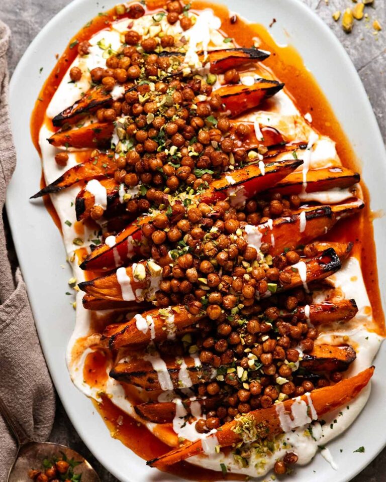 Maple sweet potato salad with whipped tahini Recipe