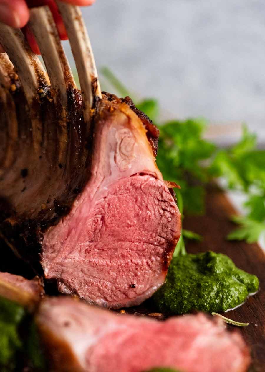 Rosemary Garlic Marinated Rack of Lamb (Roasted) Recipe