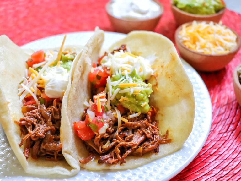 Slow cooker shredded beef for tacos and burritos