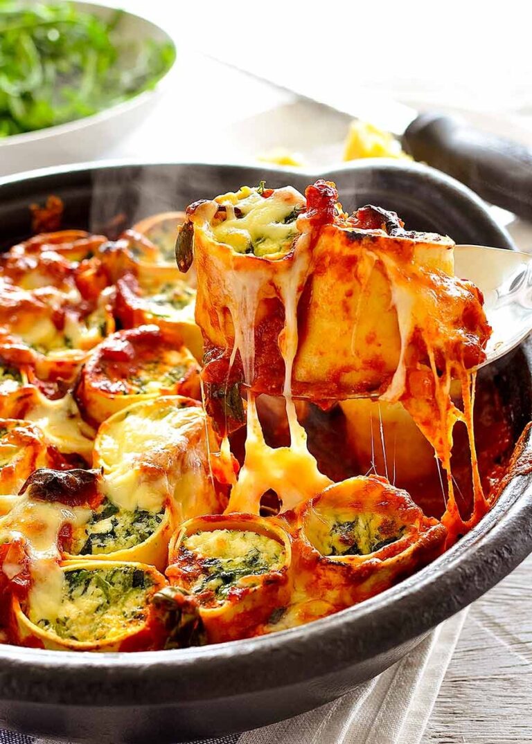Spinach and Ricotta Rotolo (Italian Lasagna Roll Ups) Recipe