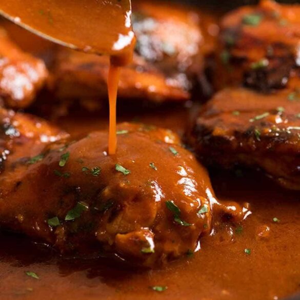 Sticky Pantry Chicken Thighs recipe