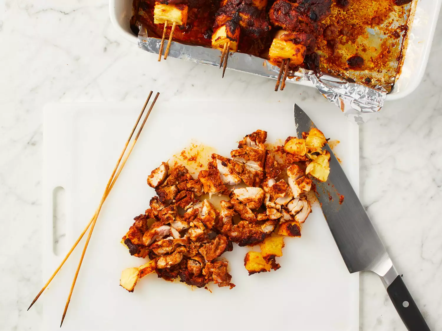 chopped chicken al pastor 