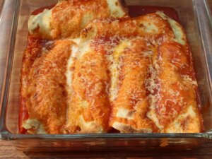 Cheesy chicken enchiladas